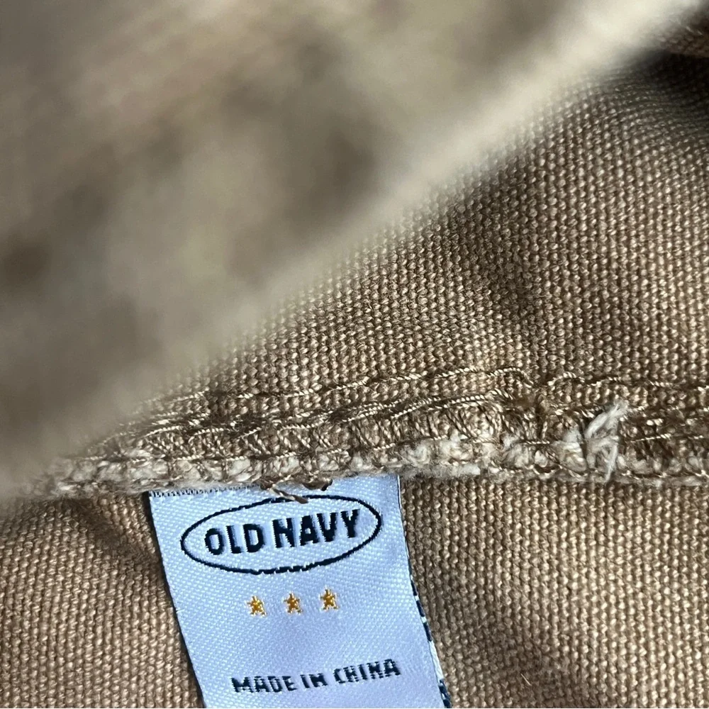 Old Navy Tan Canvas Messenger Bag with Brown Straps